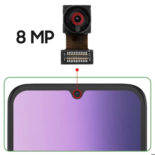 Frontkamera Kompatibel med Redmi 15C 5G / 4G og Poco C85 8MP Selfie Sensor Sort