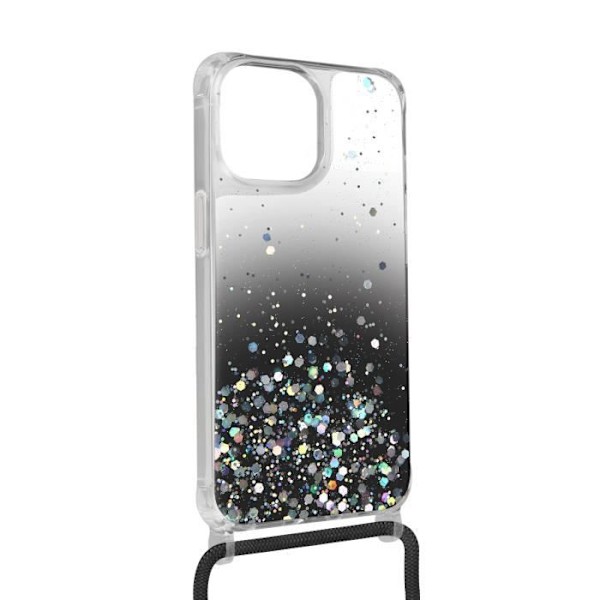 Coque - AVIZAR - iPhone 13 Pro Max - Glittrig Gradient Svart - Flexibel - Stötdämpande Gradient Svart