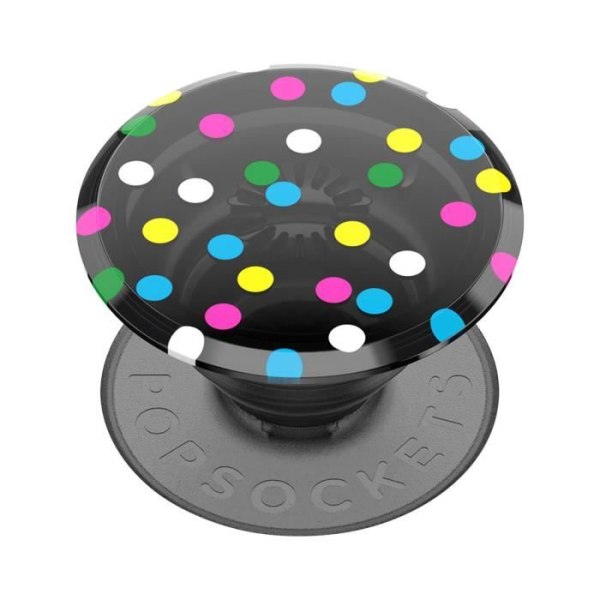 PopGrip Black Disco Dots för smartphone, ring och universalhållare Popsockets Transparent