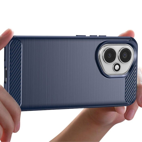 Coque för Honor 400 Silikon Design Kolfiber Borstad Blå