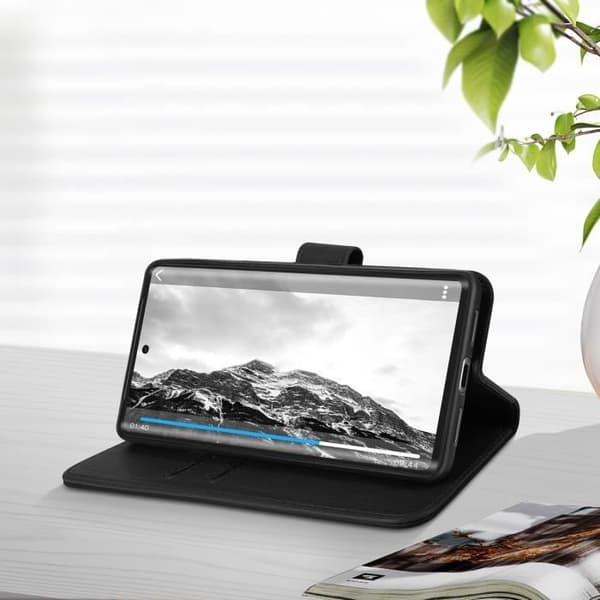 Etui til Google Pixel 7 Pro - AVIZAR - Wallet Flip - Videosupportfunktion - Sort Svart