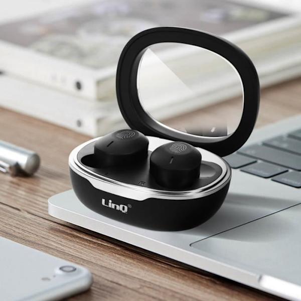 Trådløse in-ear hovedtelefoner 8H batterilevetid Sort LinQ opladningsetui Svart