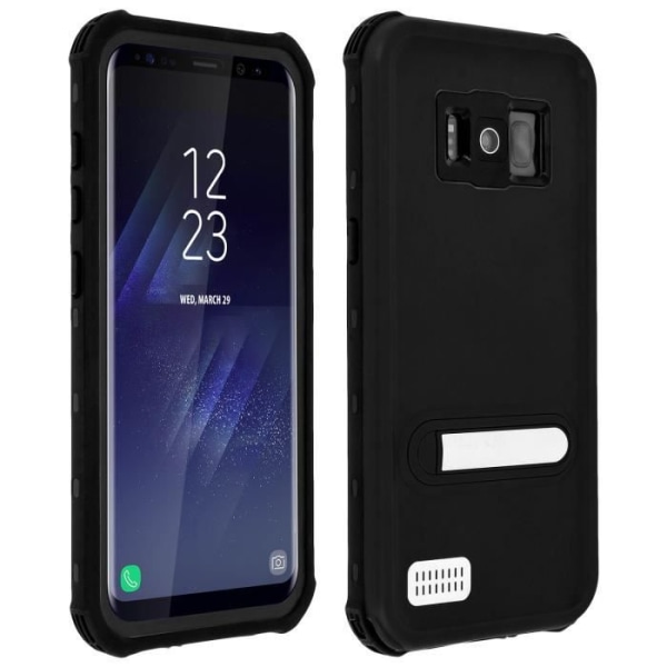 Fodral - AVIZAR - Galaxy S8 - Vattentät IP68 - Fullständigt skydd - Anti-chock Svart