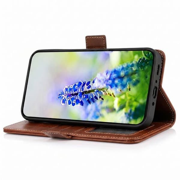 Plånboksfodral för Galaxy A27 Läderlook med Stödfunktion Anti-RFID Brun brun