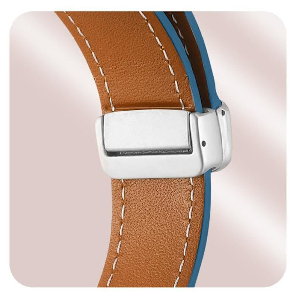 AVIZAR-rem til Samsung Galaxy Watch 5/5 Pro / 4 i blåt læder med magnetspænde Blå
