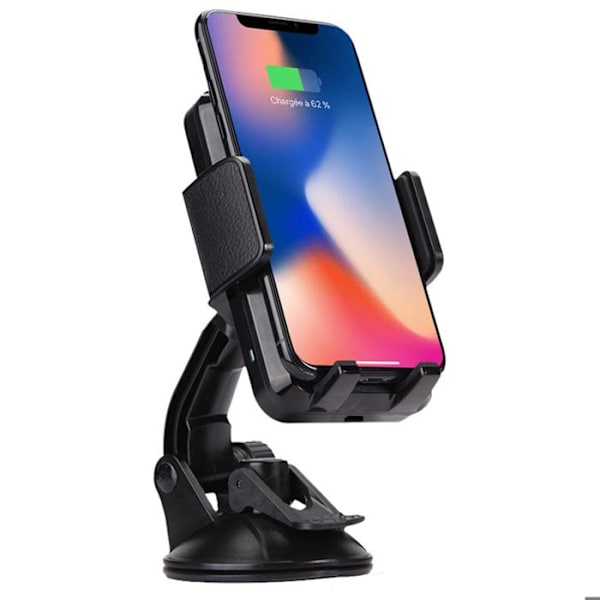 Støtte Auto Qi Smartphone Oplader Vindues- / Luftkanalsmontering Akashi Svart