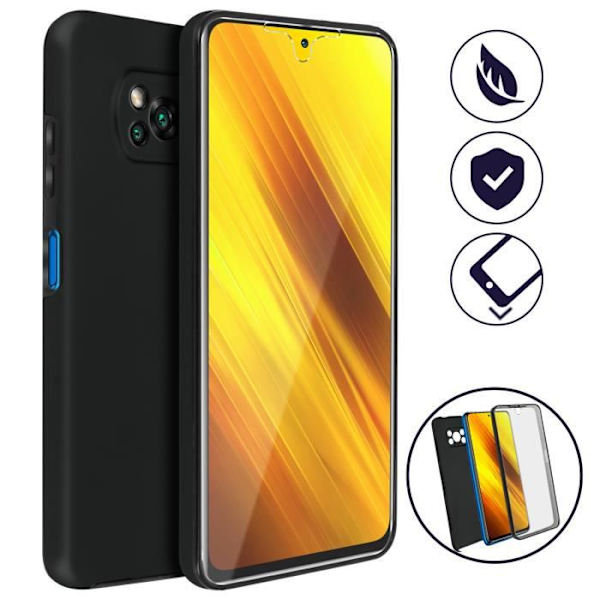 Coque - Xiaomi - Poco X3 - Hård Bakskydd - Mjuk Framskydd - Svart Svart