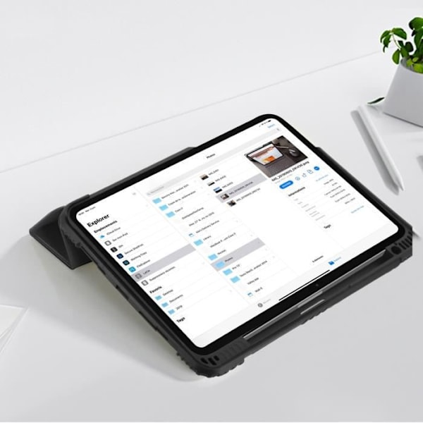 Stødsikker etui til iPad Pro 13 2024 - AKASHI - Sort - Forstærkede hjørner - Video-/tastaturunderstøttelse Svart