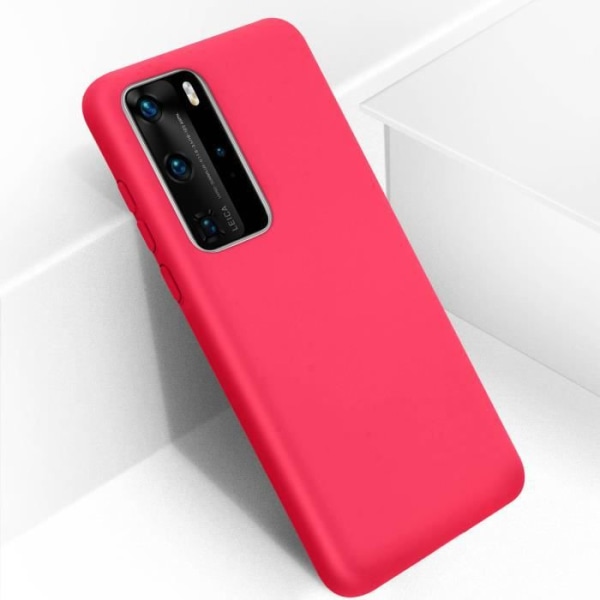 Huawei P40 Pro -kotelo Puolijäykkä Matta Soft Touch Qi -yhteensopiva Pink Fuschia