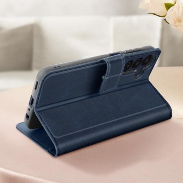 Etui til Samsung Galaxy A15 5G - AVIZAR - Wallet Video Support Funktion - Blå - Flap - Glat Blå