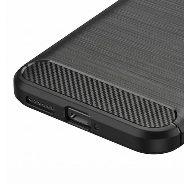 Silicone Stødabsorberende Cover til Xiaomi Redmi Note 17 Pro med Sort Carbon Finish Svart