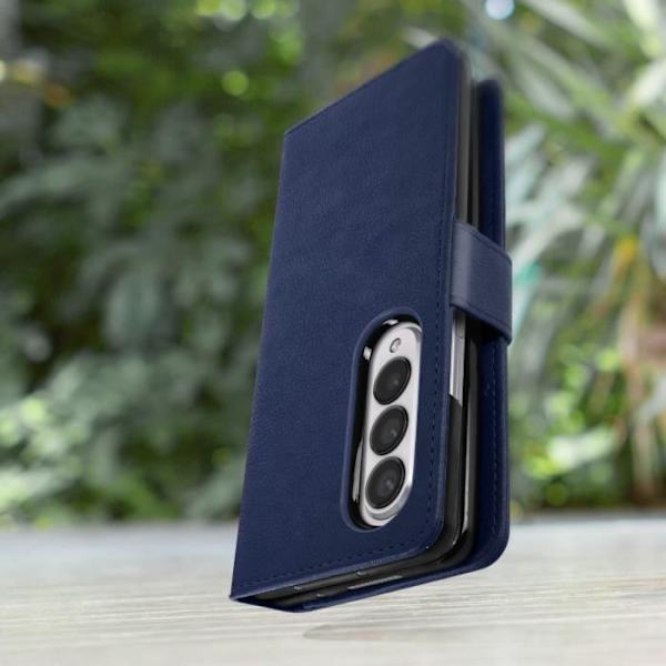 Samsung Galaxy Z Fold 4 Pung-etui med magnetisk fane, midnatsblå Midnattsblå