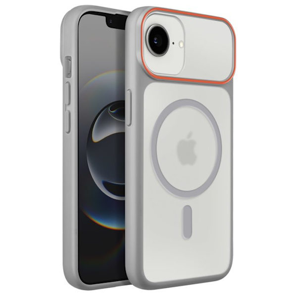 MagSafe-cover til iPhone 17, Bi-materiale beskyttelse, hård bagside, stødabsorberende, grå Grå
