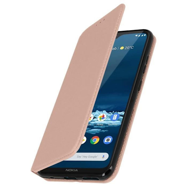 Taske til Nokia 5.3 - AVIZAR - Kortholder og Stand funktion - Rose Gold øko-læder Rose guld