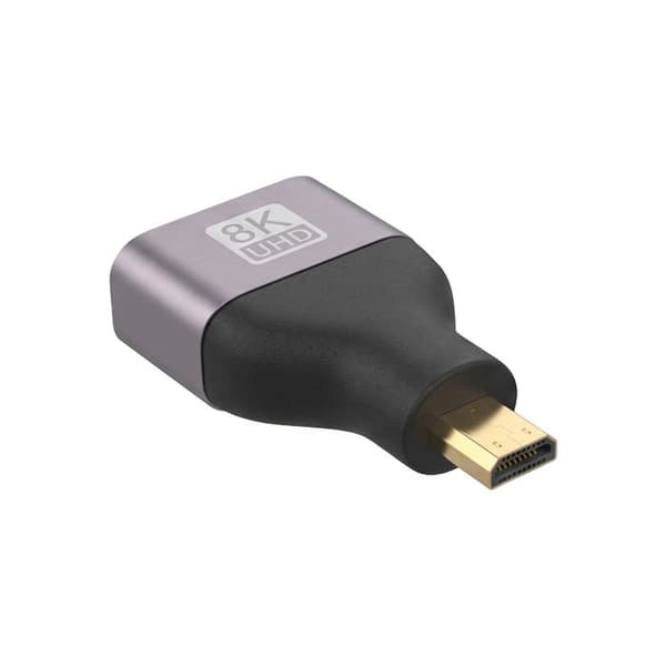 Micro-HDMI Han til HDMI 2.1 Hun 8K UHD LinQ Grå