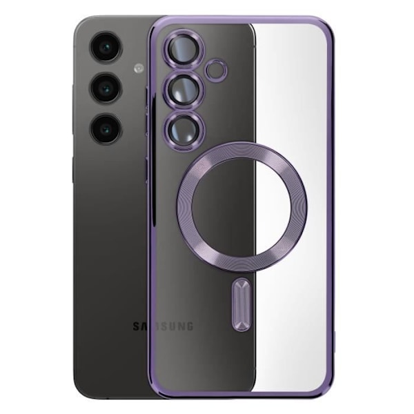 MagSafe-kuori Samsung Galaxy S24 FE, hopeareunainen silikoninen, violetti Lila