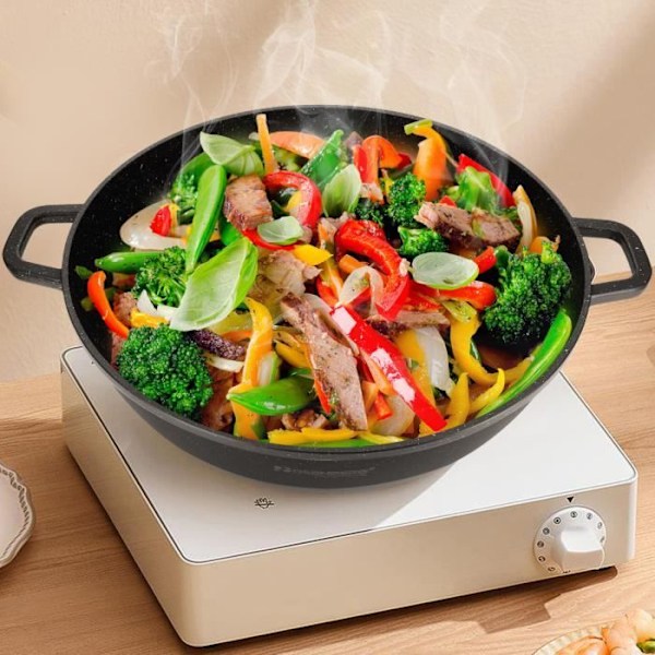 Sauteuse 28 cm med låg og stenbelægning Rosenberg sort Svart
