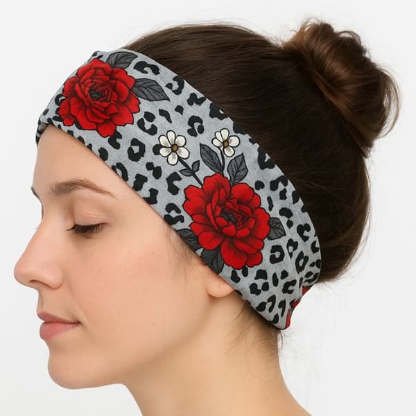 Krydsbånd - AVIZAR - Leopard og Rosen - Satin - Grå - Komfortabel og Chic Grå