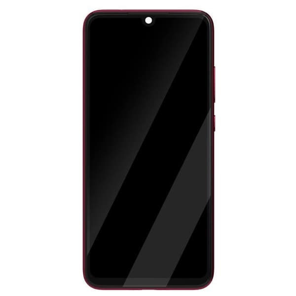 LCD-skärm - Xiaomi - Redmi Note 7 - Förmonterad Touchglass - Röd Chassi - Servicepack Röd