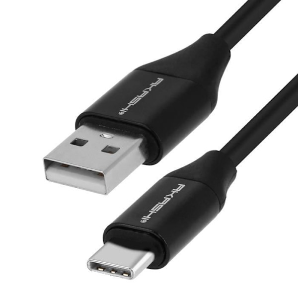 USB-kabel til USB type C - Akashi - 2m - Sort - Hurtig opladning - Vendbar connector