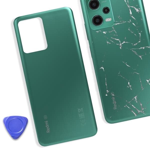 Bakglas - XIAOMI - Redmi Note 12 5G - Original - Grön - Förenklad installation Grön