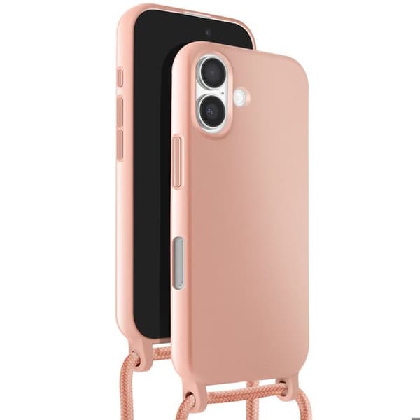 Telefoncovers - AVIZAR - iPhone 17 - Silikone Soft Touch - Justerbart kabel - Rosé champagne Rosa