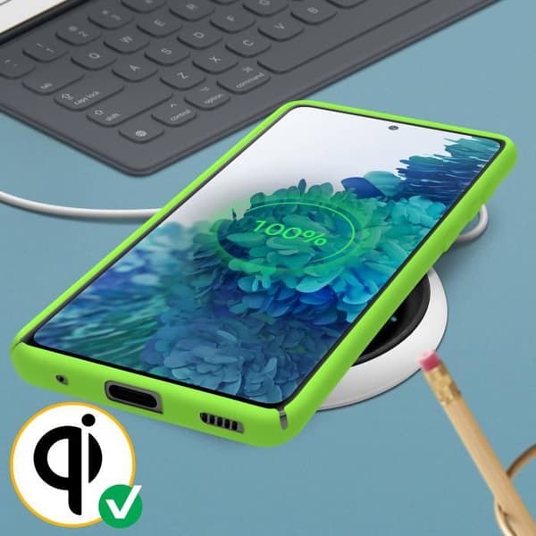Fodral Galaxy S20 FE Halvstyv Soft Touch-kompatibel QI grön grön