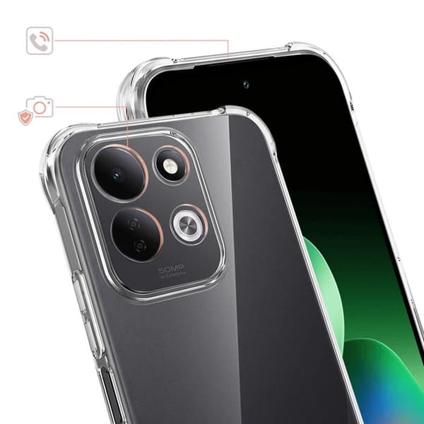 Siliconfodral för Redmi 17 med förstärkta hörn, transparent Vit