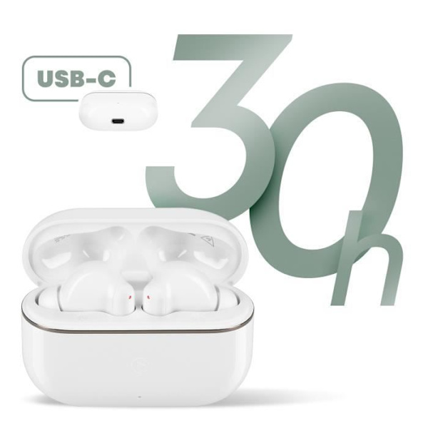 Bluetooth 5.3 Urheilukuulokkeet Akun kesto 30h Force Play White Vit
