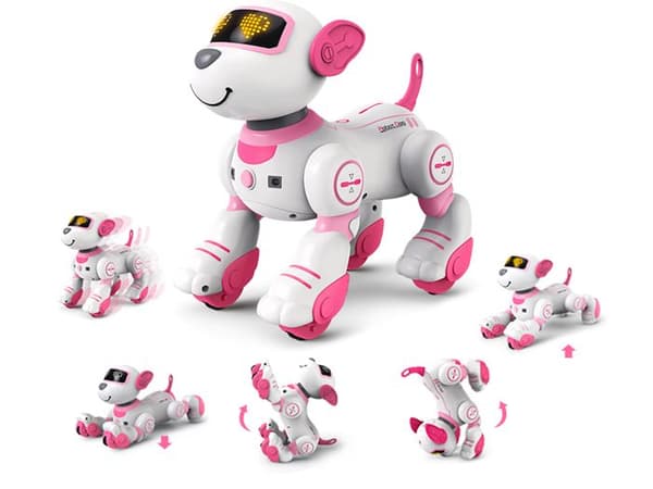Fjernstyret hund - AVIZAR - Roxy - Lyd- og lyseffekter - Programmerbar - Til børn fra 3 år Vit