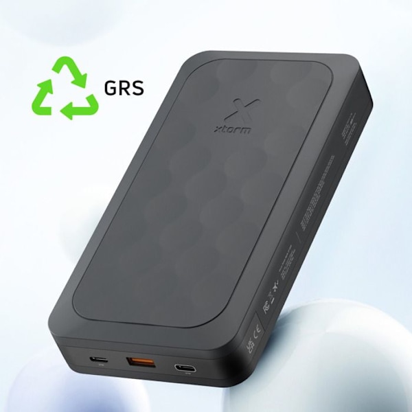 Ulkoakku 45000mAh 67W 2x USB-C + USB-C LED-näyttö Kompakti Xtorm Musta Svart