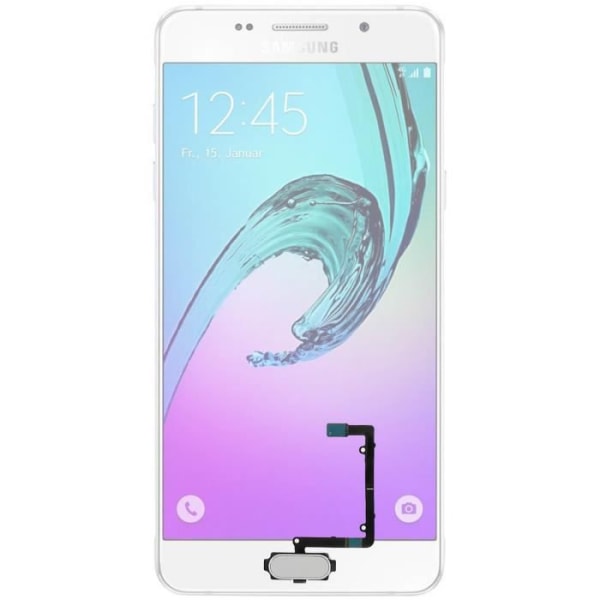 Hjem knap + Tilslutningskabel til Samsung Galaxy A5 2016 - Hvid