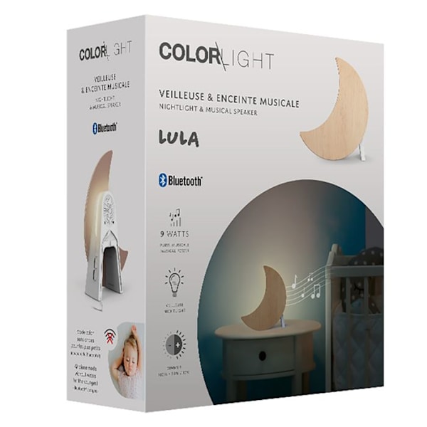 Musikalisk Bluetooth Nattlampa 9W LULA Måne Justerbar BigBen Vit Vit