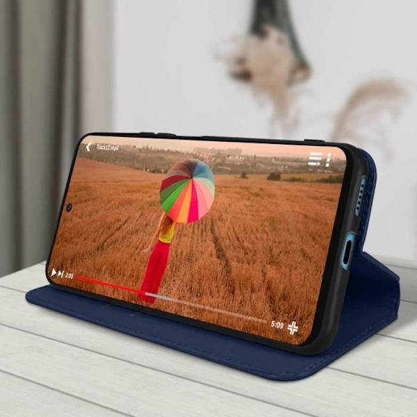 AVIZAR Wallet Case til Xiaomi Poco M4 Pro 4G - Midnight Blue - Video Support funktion Nattblått