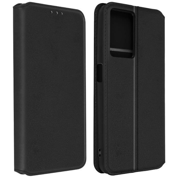 Taske til Oppo A77 - AVIZAR - Flip Card Holder Video Support - Sort Svart