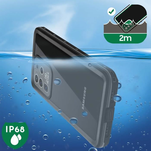 Coque - REDPEPPER - Samsung Galaxy S20 Ultra - Vandtæt - Stødabsorberende - Indbygget skærmbeskyttelse Svart