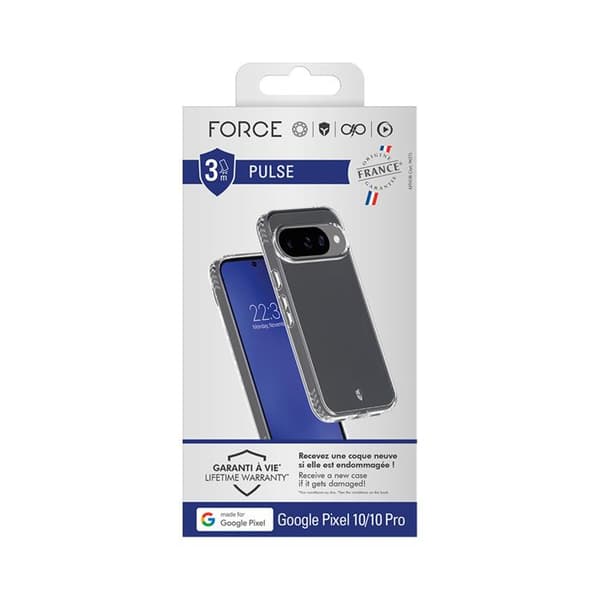 Coque - FORCE CASE - Google Pixel 10 / 10 Pro - Stötsäker 3m - Transparent - Förstärkt Vit