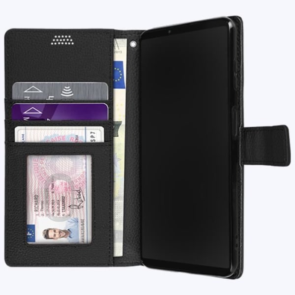 Sony Xperia 10 IV Flip Wallet-fodral Videostöd svart