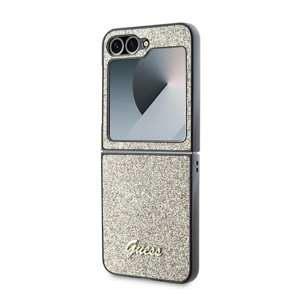 Samsung Galaxy Z Flip6 etui - Guess Glitter Script (GUHCZZF6HGGSHD) - Guld