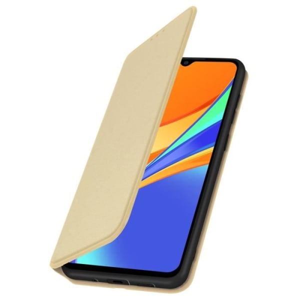 Housse - AVIZAR - Xiaomi Redmi 9C - Øko-læder - Støttefunktion - Guld Gul Gult guld