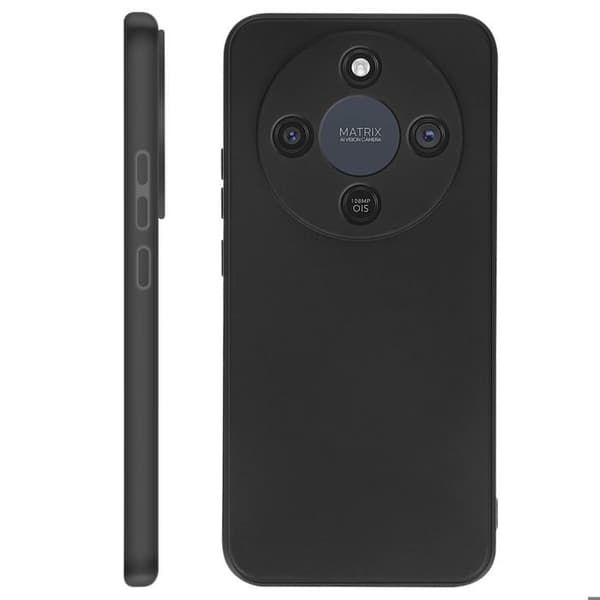 Cover til Honor Magic 8 Lite Mat Finish i Blødt Silikone Sort Svart