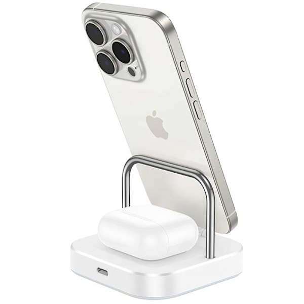 Trådlös USB-C-laddstation för Smartphone Apple Watch Hörlurar Hoko Vit