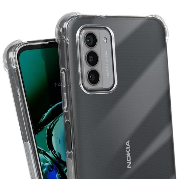 Stötsäker Skal - IMAK - Nokia G42 5G - Mjuk Silikongel - Förstärkta Hörn - Transparent Vit
