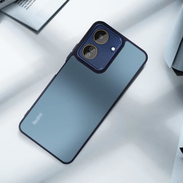 Fodral till Xiaomi Redmi 13C - AVIZAR - Rökt hård rygg skyddat kamerablock - midnattsblått Blå