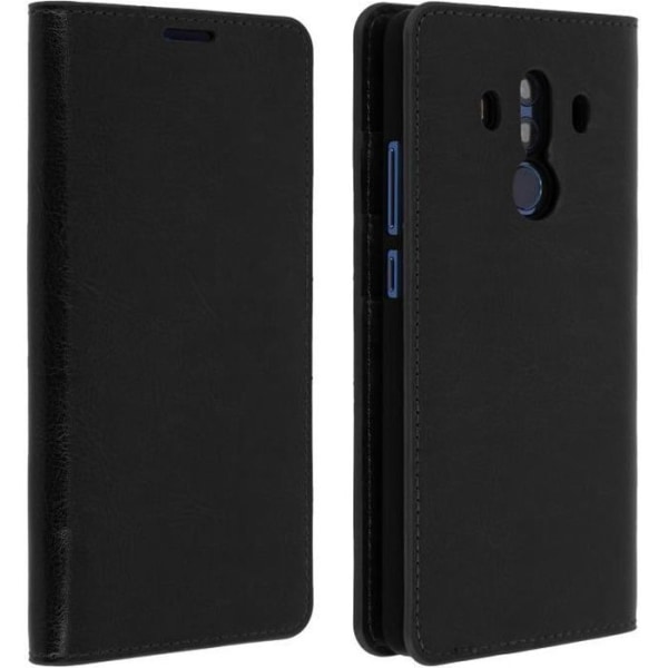 Etui - Huawei - Mate 10 Pro - Äkta läder - Plånbok - Videostöd funktion Svart