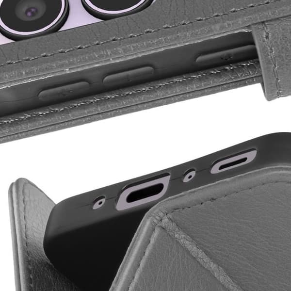 Lompakko - Chesterfield - Samsung Galaxy A55 - Harmaa - Video-tuki - Magneetti Grå