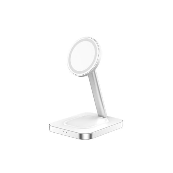 Trådløs Induktionsoplader 2-i-1 Kompatibel med MagSafe 15W Force Power Hvid Vit