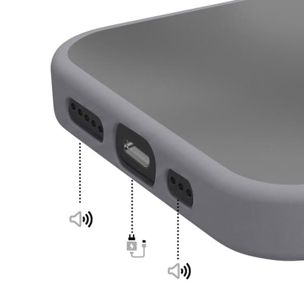 MagSafe-cover til iPhone 16 med indbygget XL støtte-ring i grå Grå
