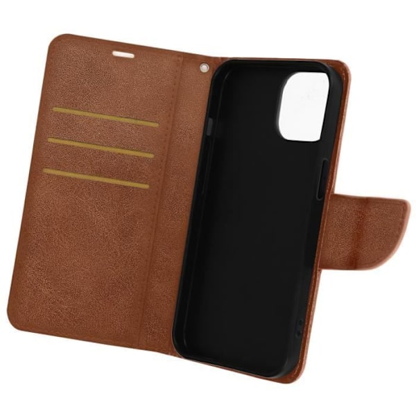 Etui til iPhone 15 - AVIZAR - Flip Wallet Video Support - Brun kastanj