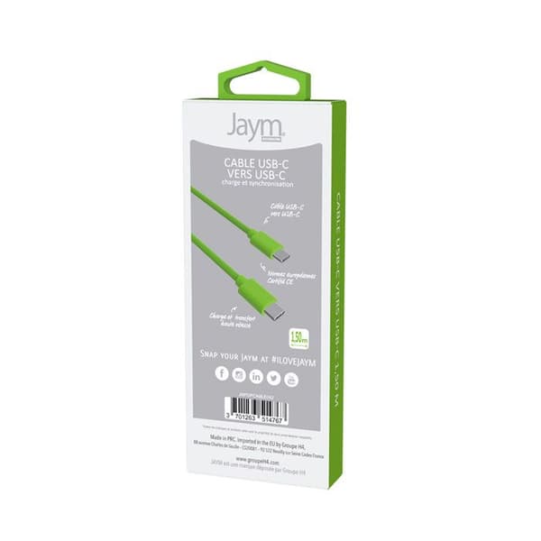 USB-C-kaapeli - JAYM - POP - 1,5m - 3A - Vihreä Grön